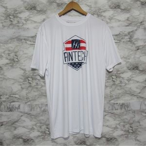 Fintech Men’s White Athletic Tee Shirt Size Large